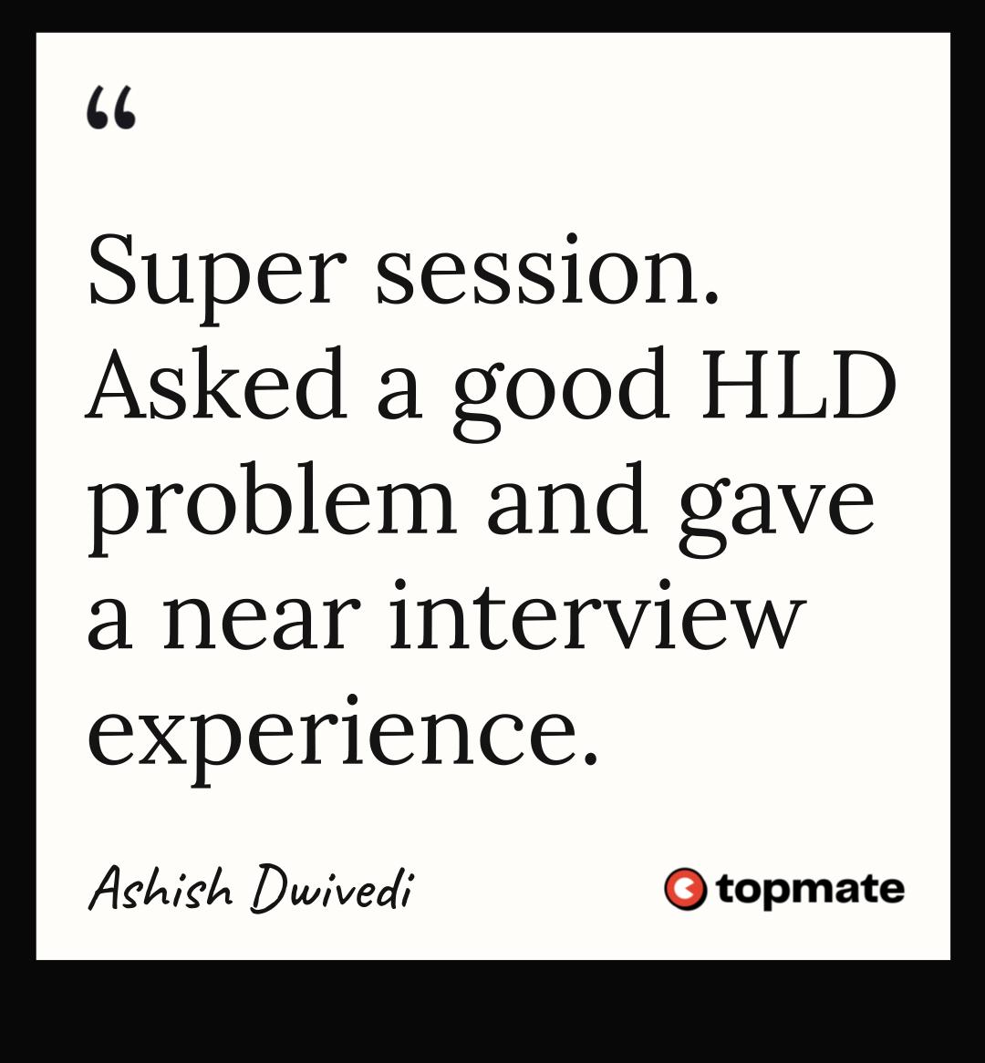 Testimonial from Ashish