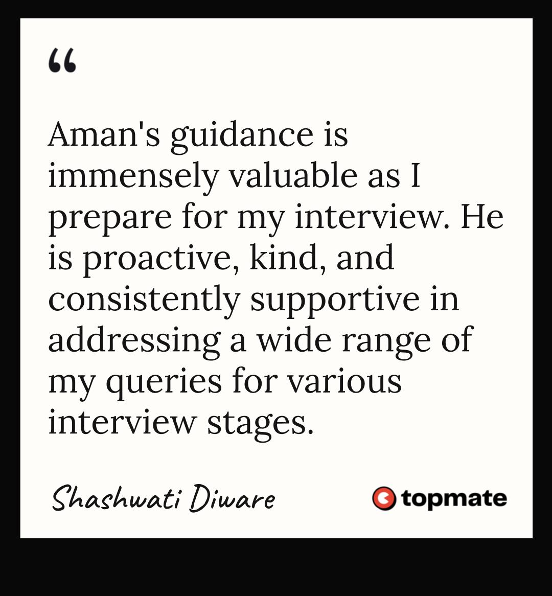 Testimonial from Shashwati